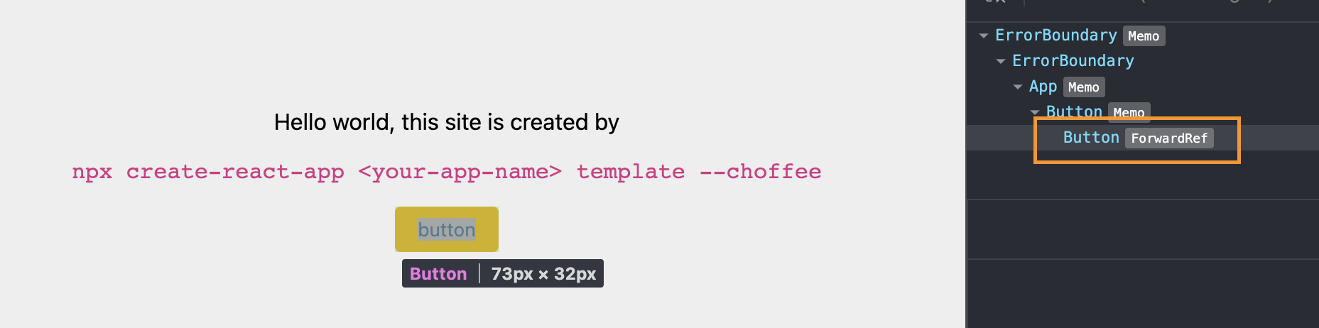 forwardRef component name