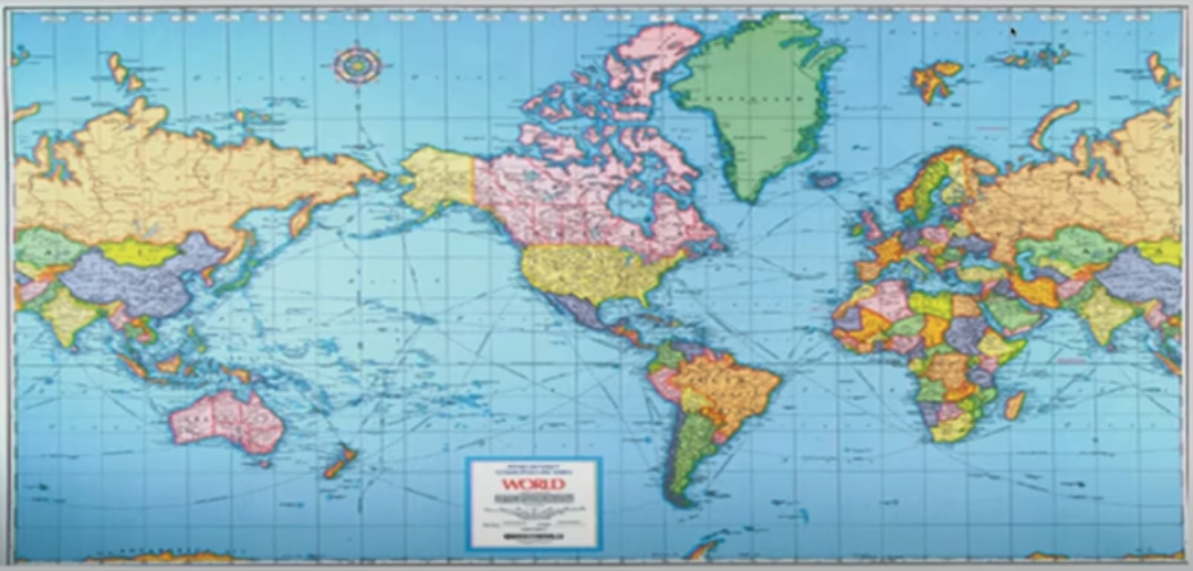 world map Mercator projection