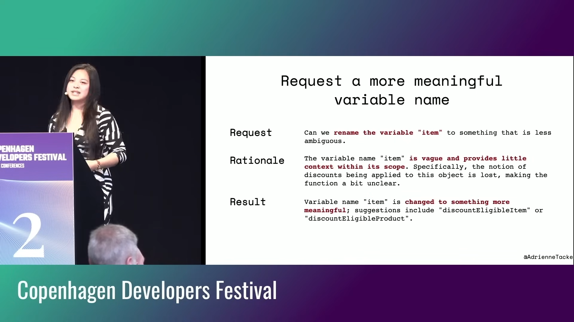 example: a more meaningful variable name